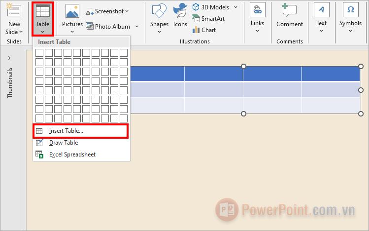 Cách tạo bảng trong Powerpoint và tùy chỉnh chuyên nghiệp