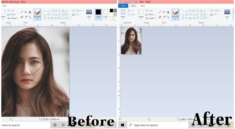 Cách cắt kích thước ảnh 3x4 trong Painttrên máy tính Windows