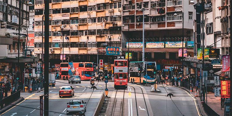 Đường phố Hong Kong trong ánh nắng chiều tà