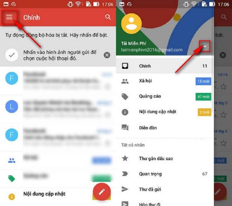 Cách đăng xuất gmail trên điện thoại